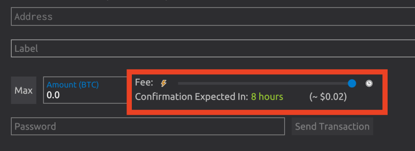 bitcoin fee transaction estimator 